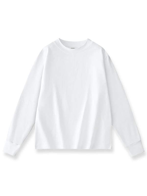 スラブコットン素材のベーシック長袖Tシャツ