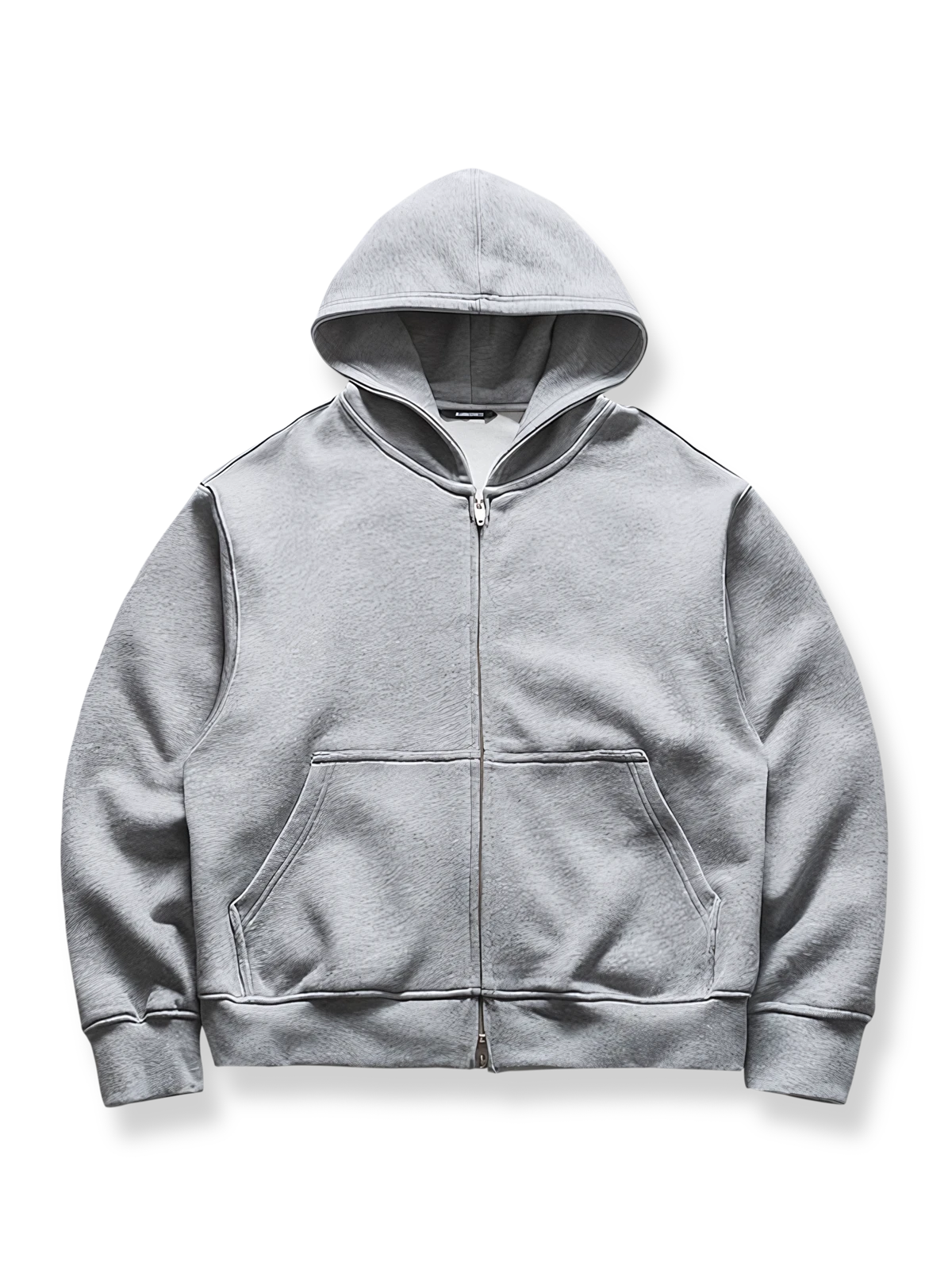 シンプルな無地フルジップパーカー