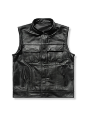 『サンズ・オブ・アナーキー』から着想を得たトップグレイン牛革製バイカーベスト