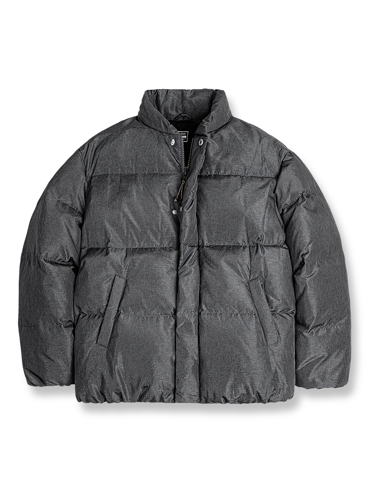 撥水ツートン平織り素材とホワイトダックダウンが特徴のスタンドカラーダウンジャケット。