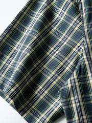 スタンドカラーグリッドチェックシャツ