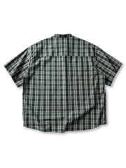 スタンドカラーグリッドチェックシャツ