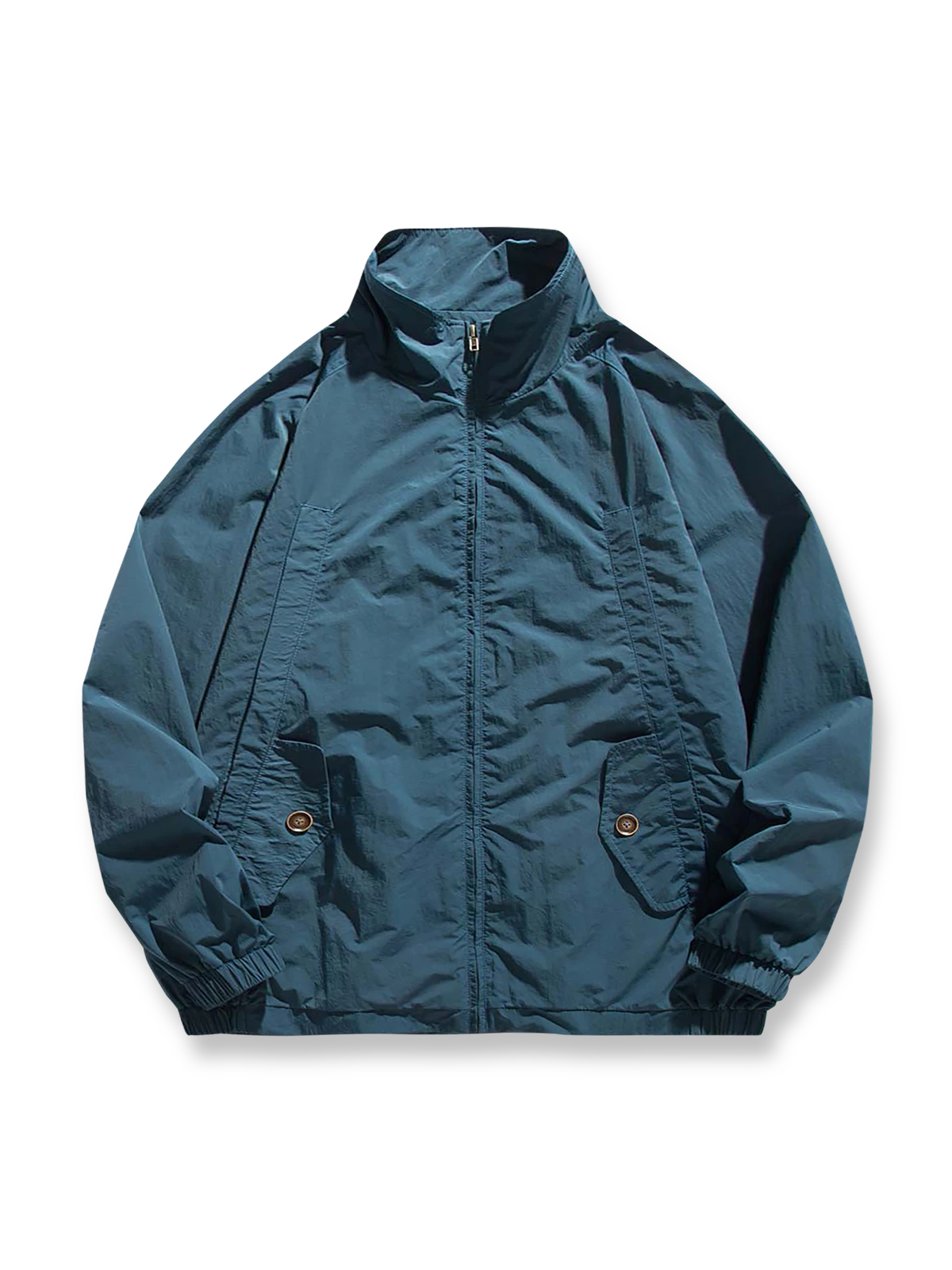 春向けの防風性に優れたスタンドカラーワークジャケット。多ポケット仕様で実用性が高く、耐久性と快適さを兼ね備えた高密度素材を使用。ジッパーとメタルスナップボタンが上質な仕上がりを演出。