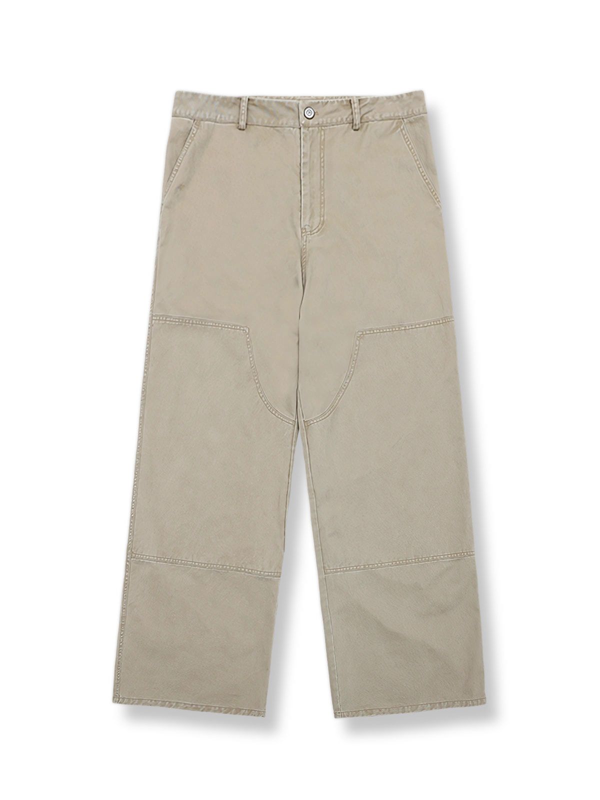 ヴィンテージカーキカラーのストレートワークパンツ