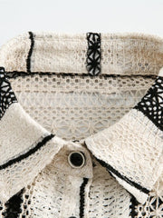 ストライプオープンワークシャツ