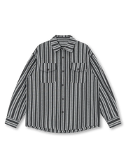 黒白ストライプワークシャツ正面