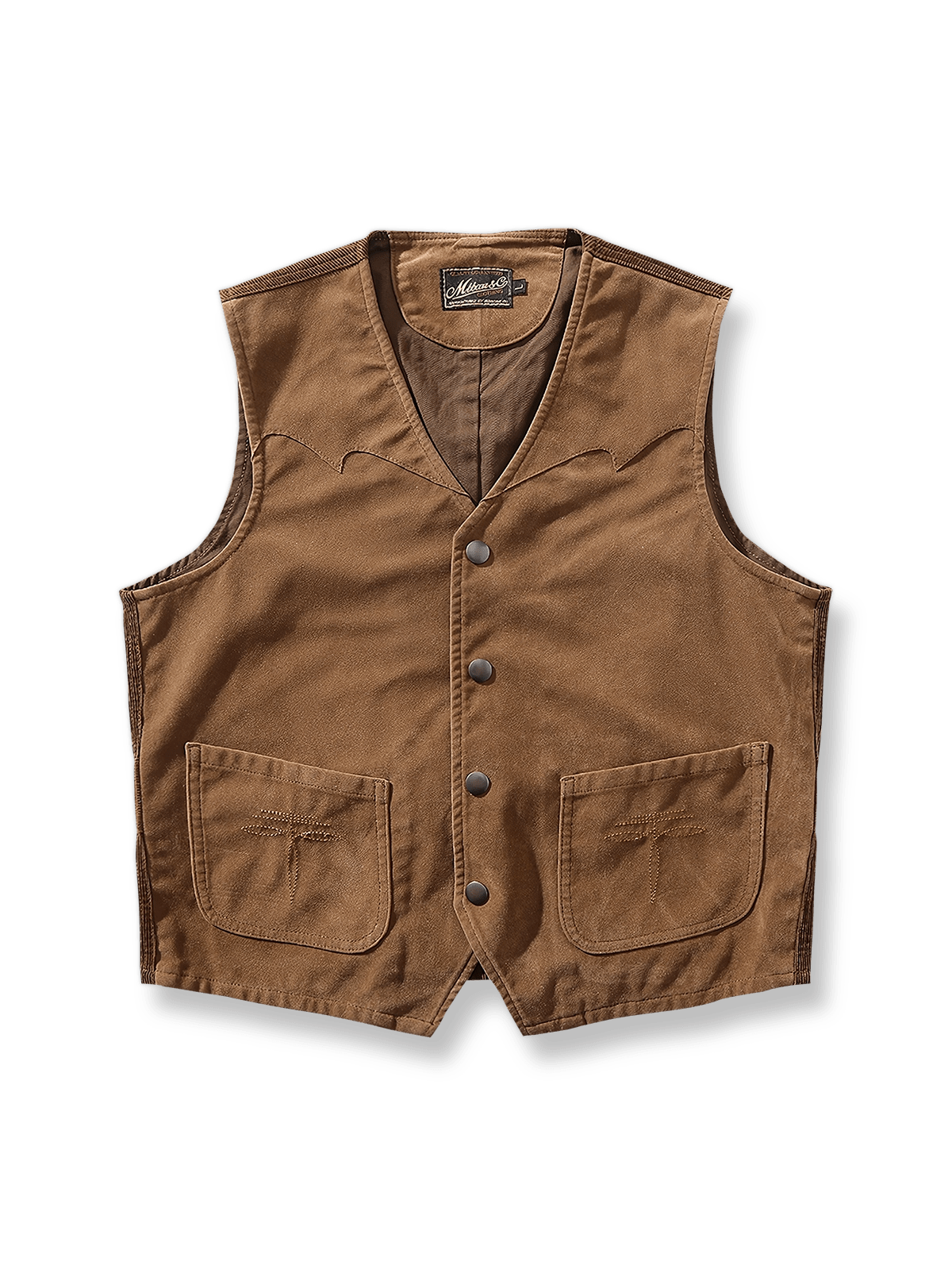 スエード＆コーデュロイのツインポケットベスト