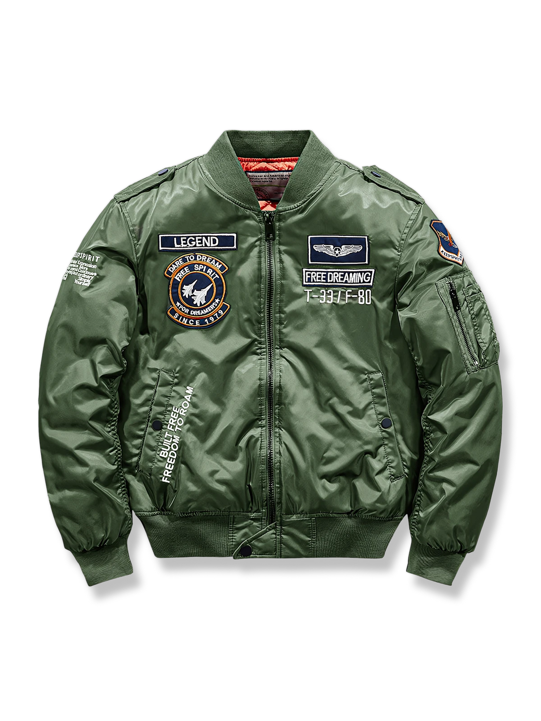T-33/F-80戦闘機刺繍入りMA-1フライトジャケットの製品イメージ