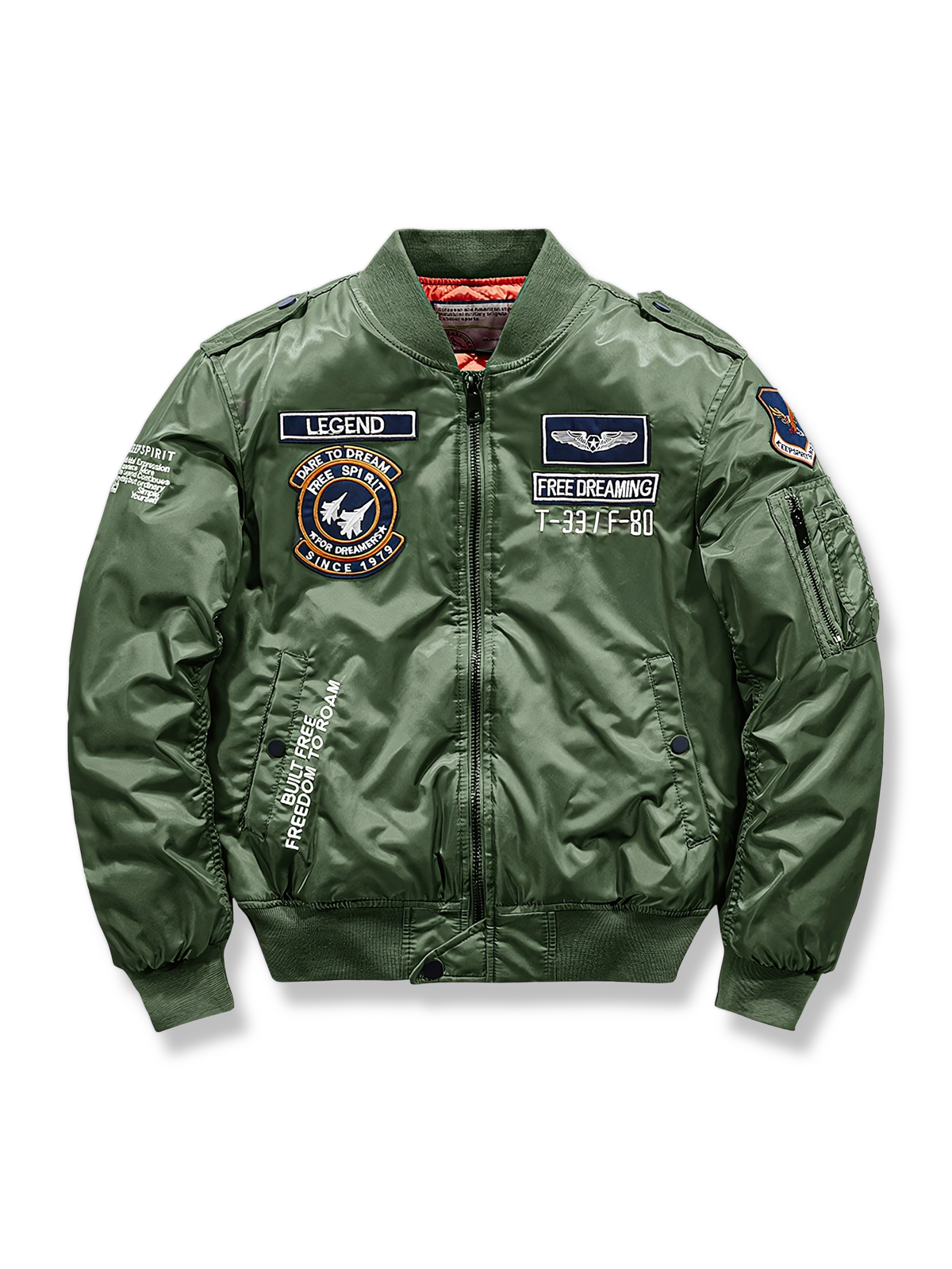 T-33/F-80戦闘機刺繍入りMA-1フライトジャケットの製品イメージ