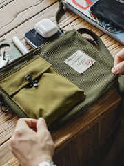 ツインポケットタクティカルメッシュショルダーバッグ