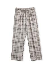 16世紀スコットランド伝統ターダンチェックの先染め織り生地使用。裾ドローストリング付きワイドパンツ。