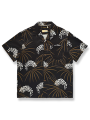 テンセル素材の熱帯植物プリントハワイアンシャツ