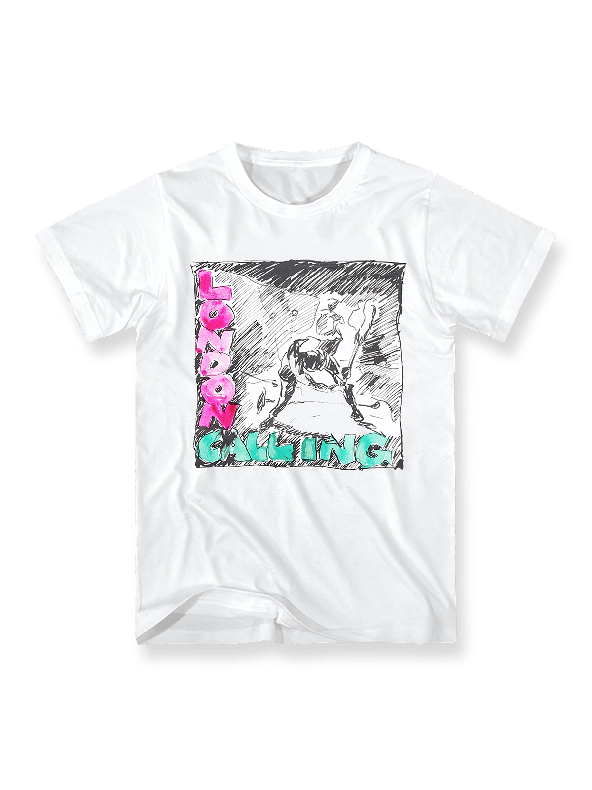 The Clash Tシャツのフロント、『London Calling』のカバーアート
