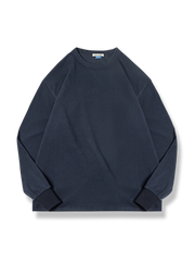 ３色コントラストパネル入りフリース裏地長袖Tシャツ