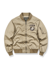 3色展開の刺繍バッジ入りフライトジャケット