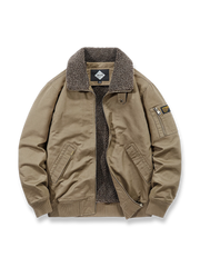 裏ボア付き厚手コットンジャケット。