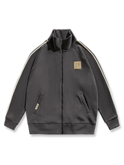 ミリタリーグリーン・ブラック・ネイビーの3色展開スタンドカラー フルジップ パーカー。