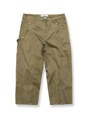 立体裁断とウォッシュ加工が特徴のワイドストレートワークパンツ