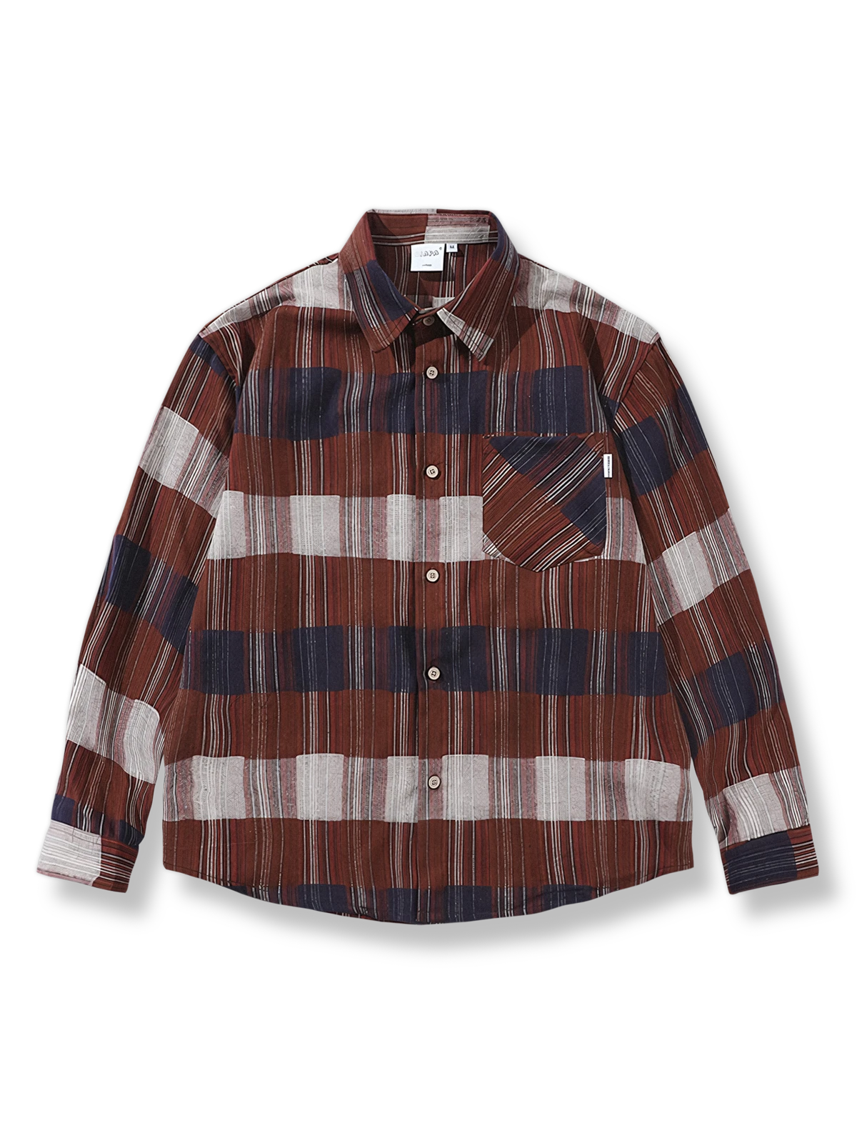 ３色のヴィンテージチェック柄長袖シャツ