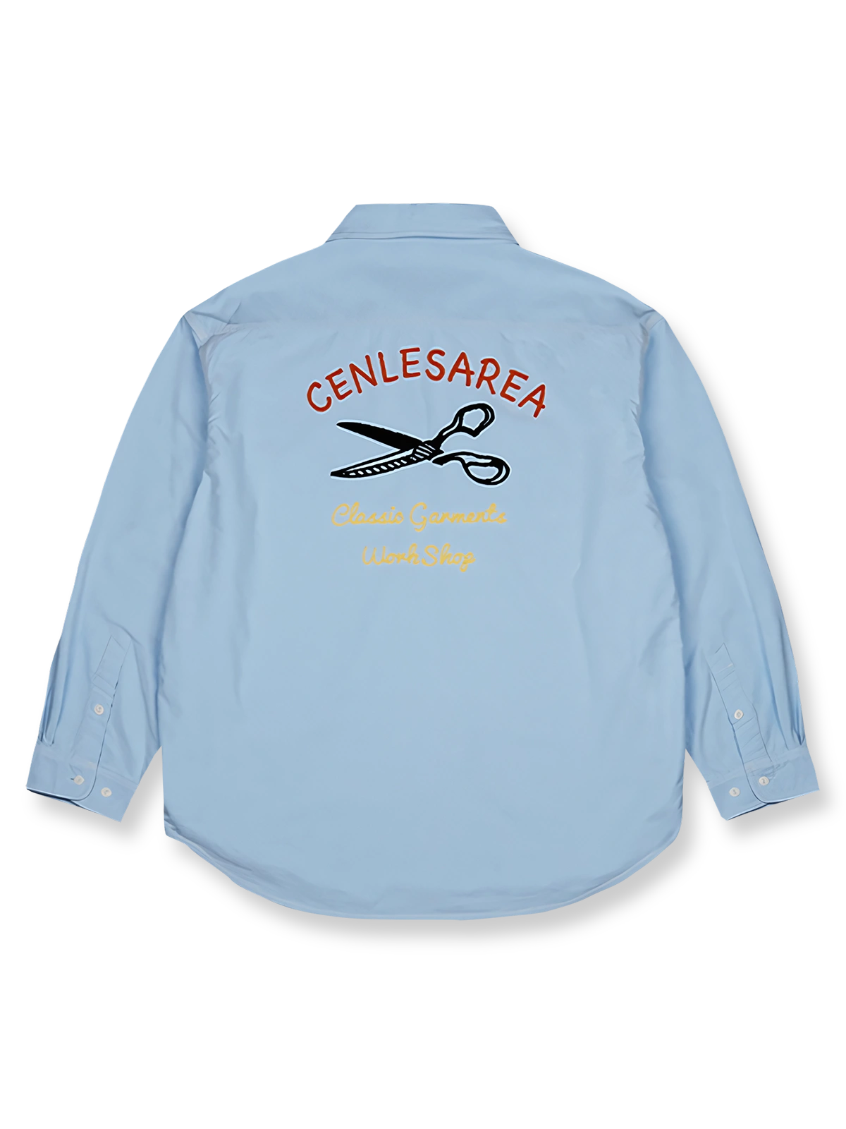 ツール刺繍入りヴィンテージ風ワークオックスフォードシャツ