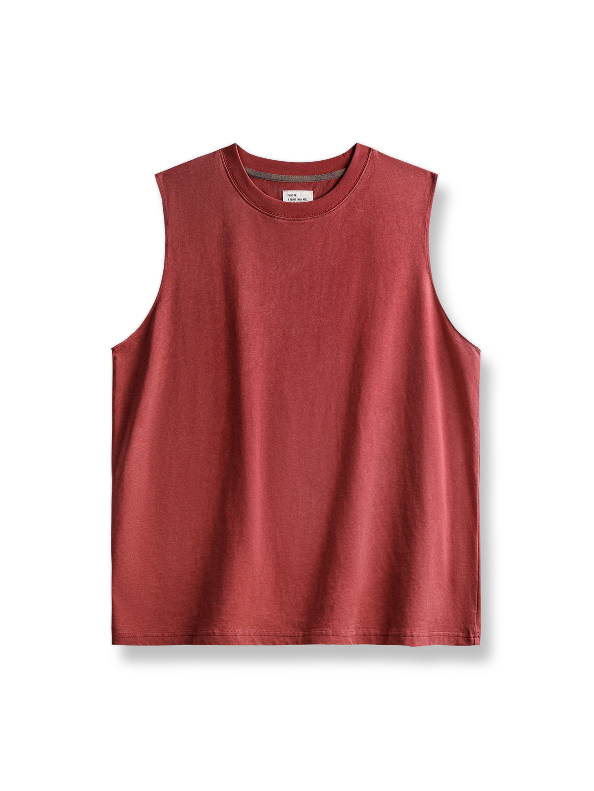 ヴィンテージ褪色加工が施されたタフな印象のコットンタンクトップ