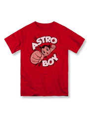 『鉄腕アトム』カートゥーンプリントTシャツ正面図、力強いアトムのイメージ