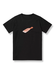 製品画像: アマエビ寿司刺身がプリントされたTシャツ全体