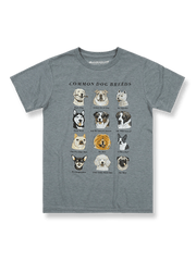 製品画像: ネコと犬の種類プリントTシャツの全体像