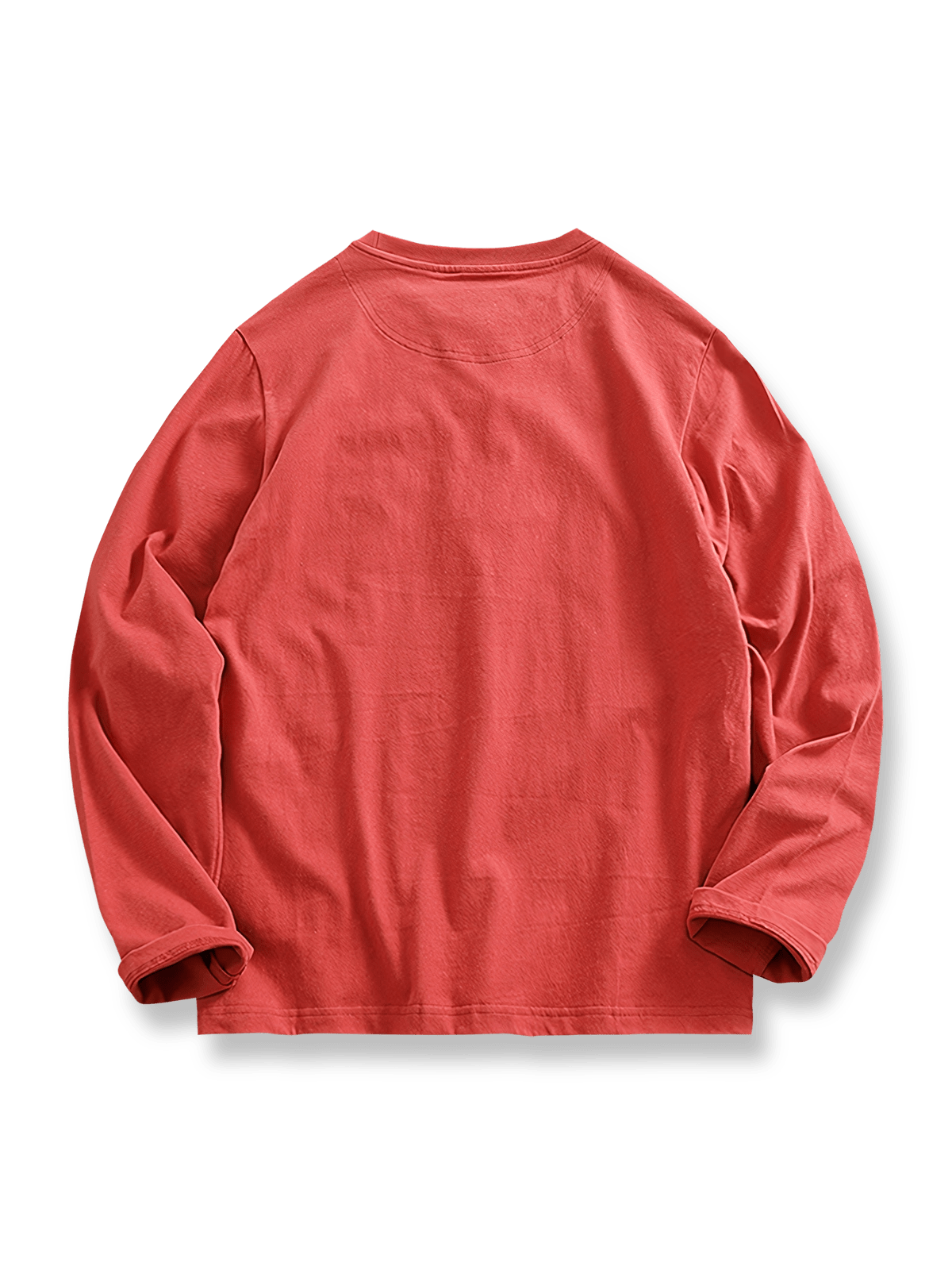 白い長袖Tシャツ、ヴィンテージカレッジ風のプリント付き