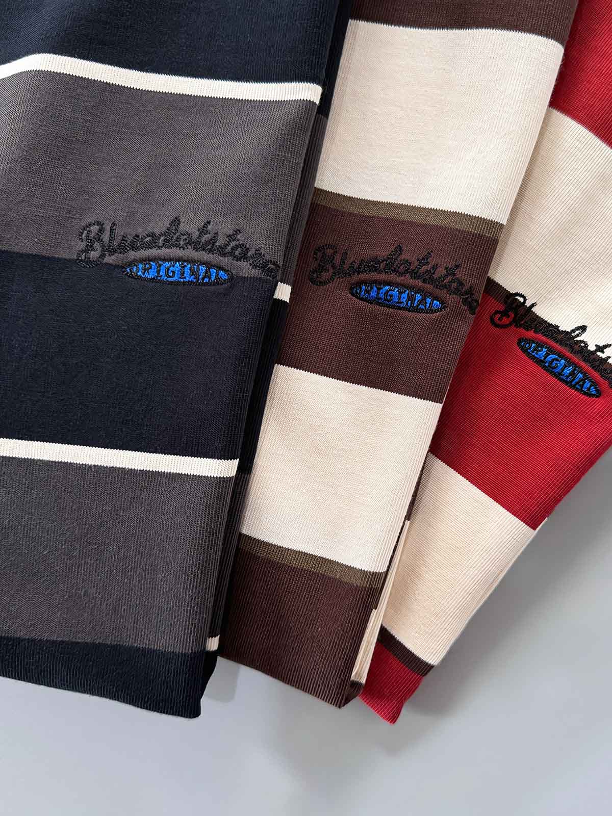 ストライプデザインと刺繍ディテール 詳細画像