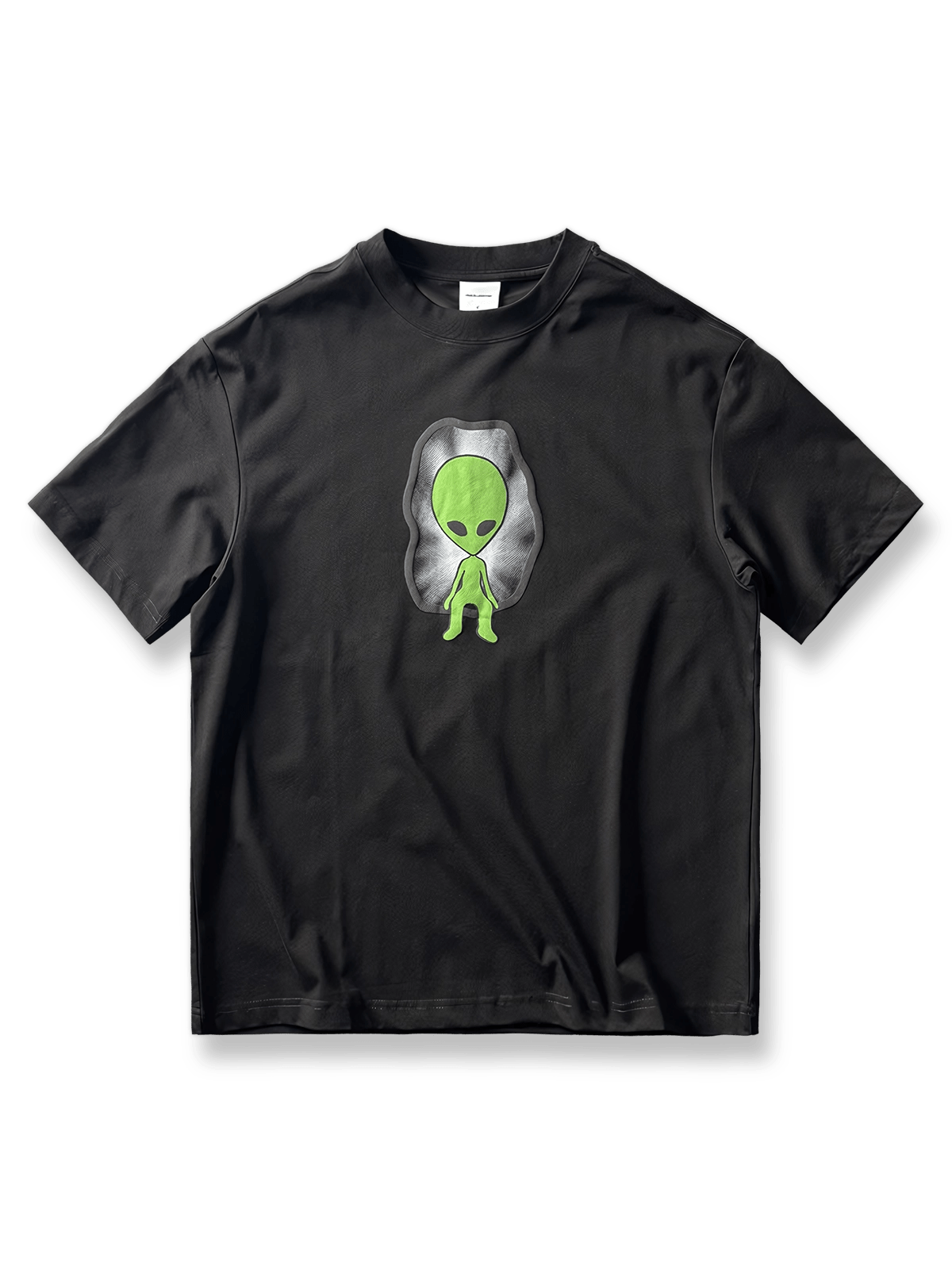 クール＆抗菌グレイプリントヴィンテージウォッシュ半袖Tシャツ全体図