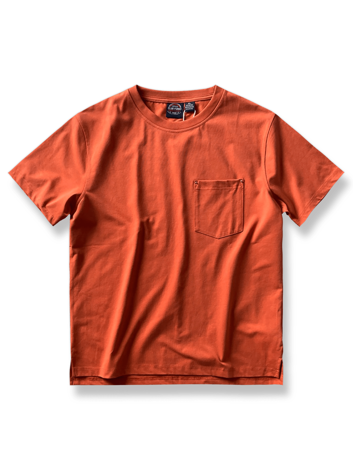 アメリカンヴィンテージ風ルーズフィットポケット付きベーシック半袖Tシャツ全体図