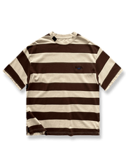 重磅純綿ストライプショートスリーブTシャツ正面図