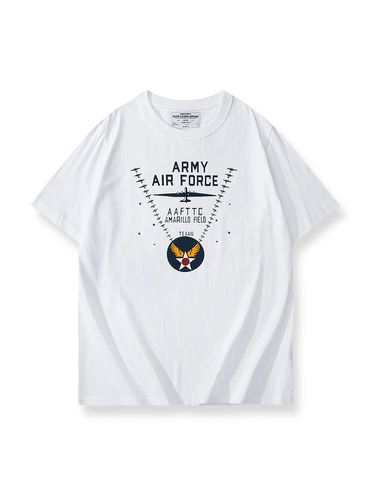 アメリカンレトロ空軍エンブレムプリントTシャツの正面画像