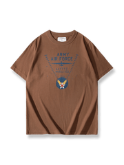 アメリカンレトロ空軍エンブレムプリントTシャツの正面画像