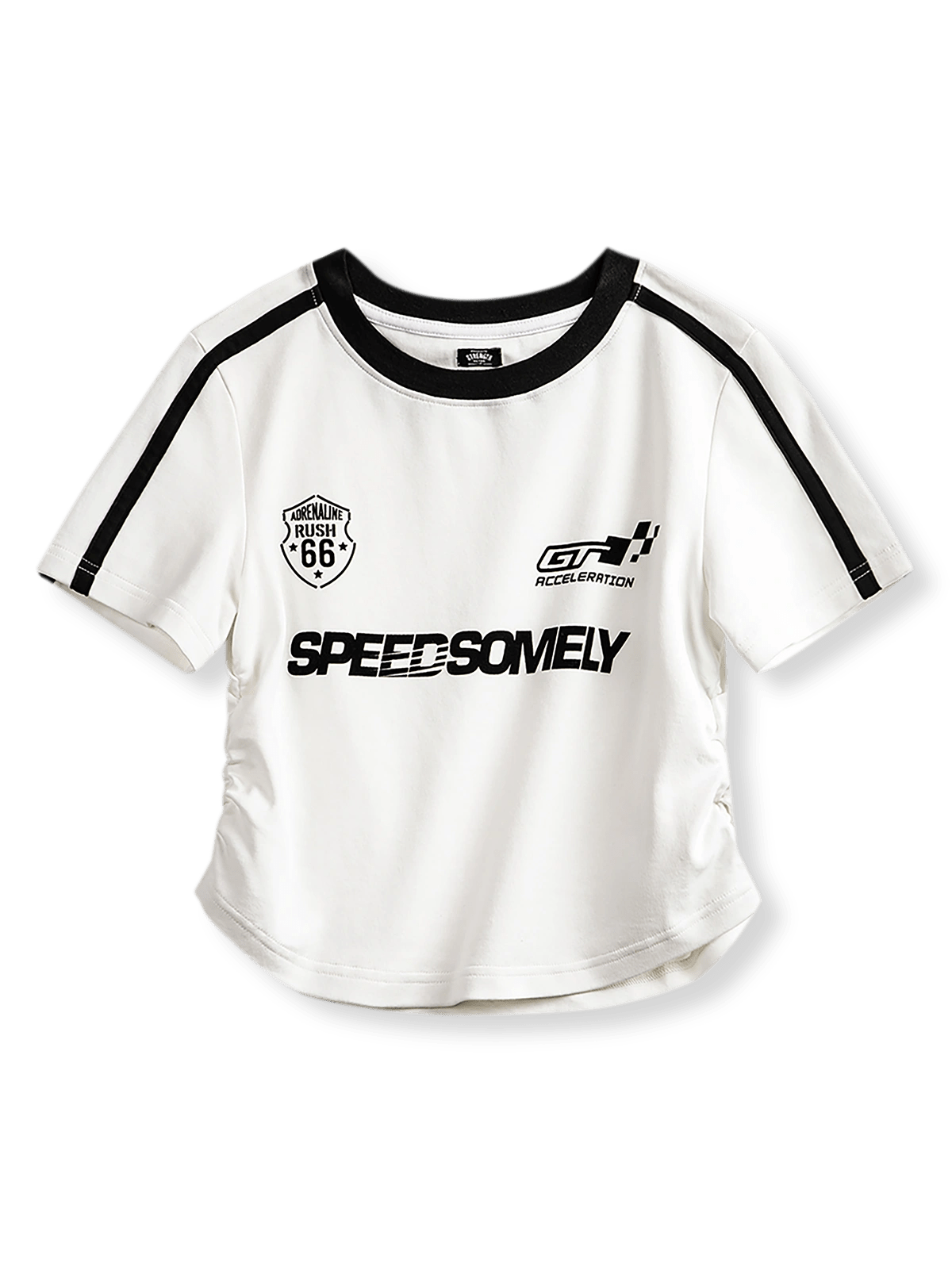 製品画像: アメリカンレーシングプリントショートTシャツ全体図