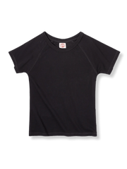 シンプルベーシック 灰色 純綿 ドロップショルダー Tシャツ正面展示。