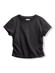 製品画像: ギャザー付きクロップトップ半袖Tシャツ全体像