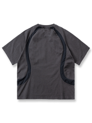 ウォッシュドカラーコンビネーションヴィンテージ風ラグランスリーブTシャツ