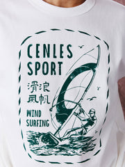 ウィンドサーフィンプリント半袖Tシャツ