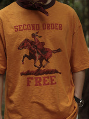 インディアン騎馬テーマ リンガーTシャツ