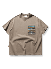 製品画像: エスニックパターンポケット付き半袖Tシャツ全体展示