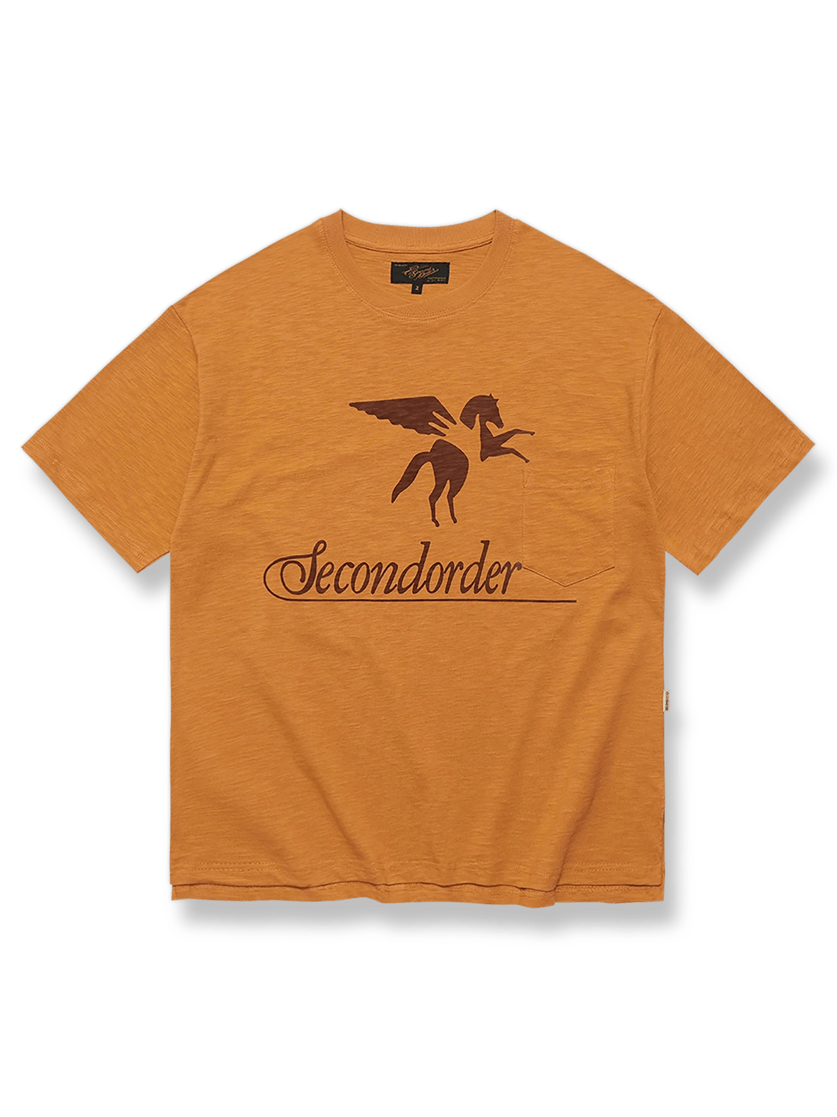 ヴィンテージ風のクロスネックポケットTシャツの全体図