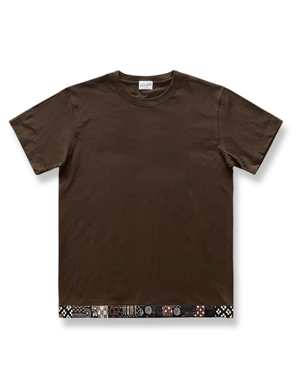 アースカラーパネルヘムコットンTシャツ全体展示