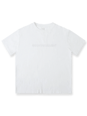 ウォッシュド加工の290gヘビーウェイトヴィンテージエンブロイダリー半袖Tシャツ正面展示