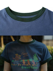 ベアキャンプのカートゥーンプリントの詳細クローズアップ