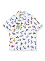 レトロなトラクタープリントのハワイアンシャツ