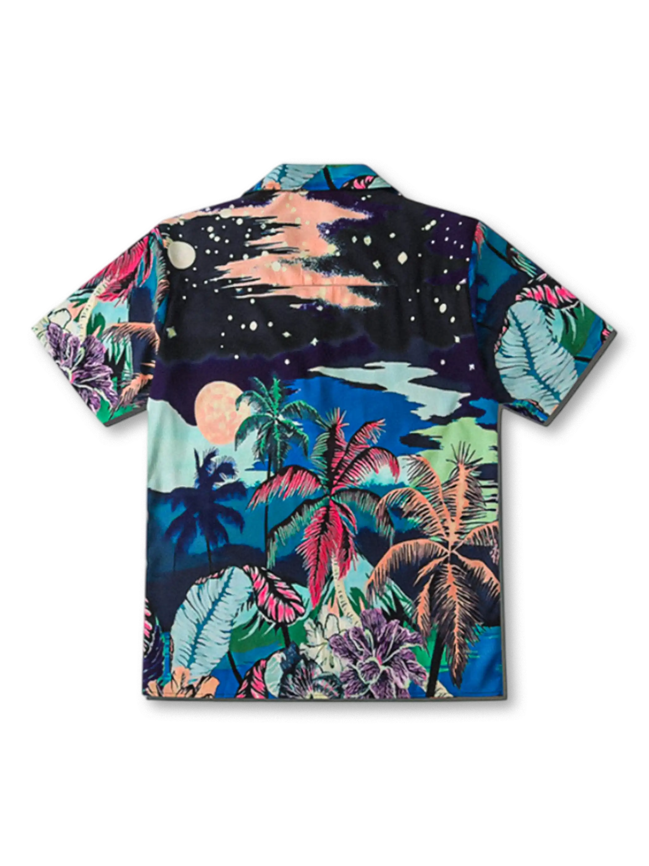 トロピカルナイトハワイアンシャツ ブラックベース