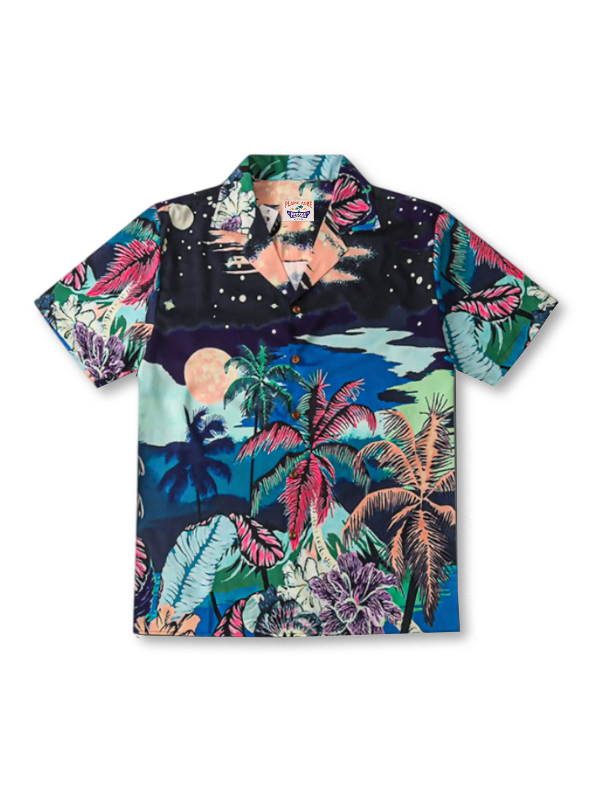トロピカルナイトハワイアンシャツ ブラックベース