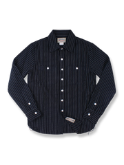 2種類のストライプ柄コットンワークシャツの製品イメージ